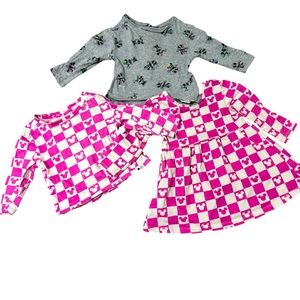 GAP Disney Pink Checkered Dress Set and 2 pairs of Leggings 12-18 months